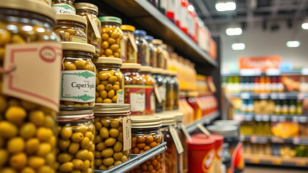 capers in condiments aisle