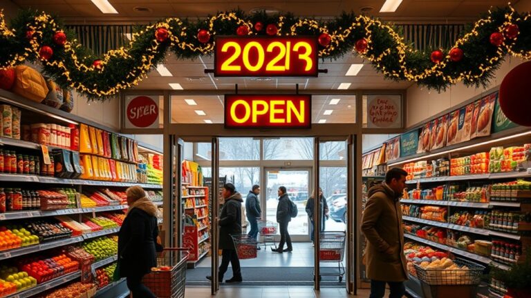 grocery store hours january 1
