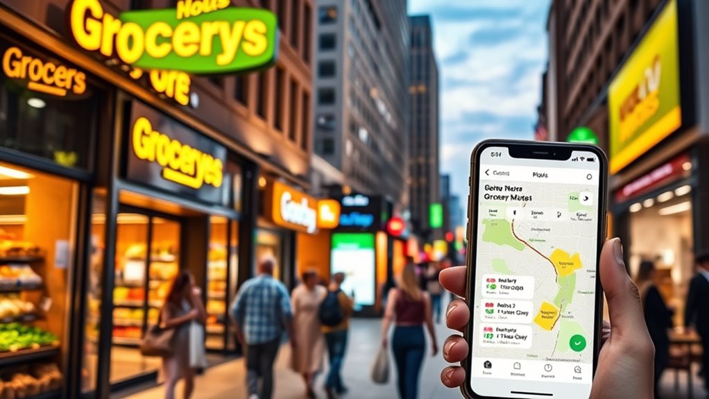 locate open grocery stores