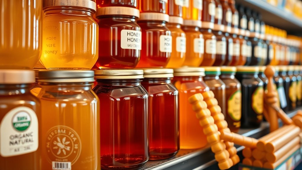 organic raw honey selection