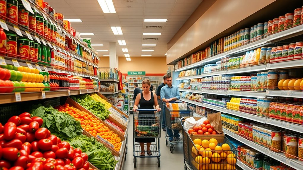 shopping at a p grocery