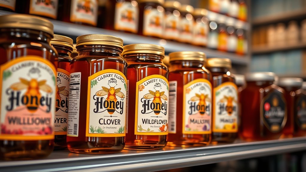 variety of honey types